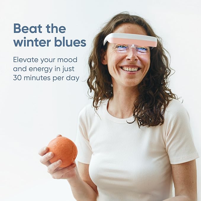Luminette 3 Light Therapy Glasses - Wearable Light Therapy Lamp - White LED Sun Lamp - Natural Relief for Sleep Problems, Seasonal Mood Disorders & Jet lag - Portable Daylight Lamp (Pink)