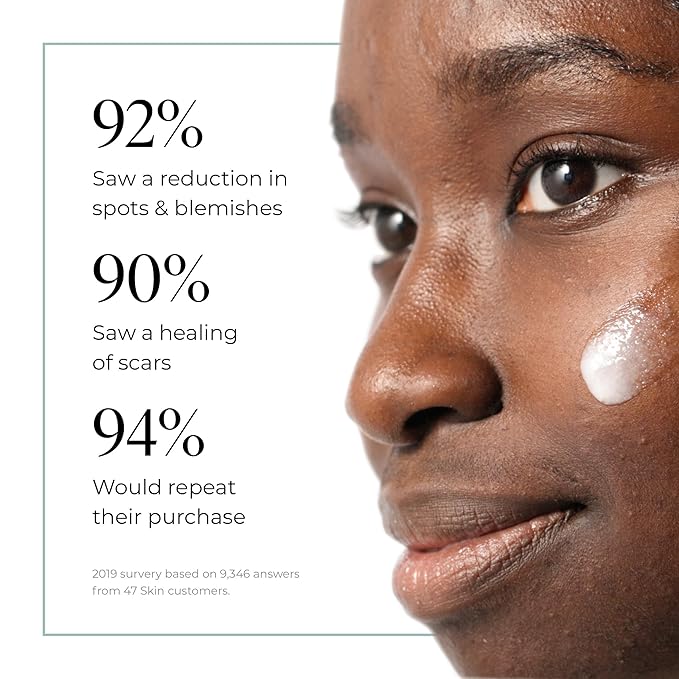 47 Skin | Hydrating Face Serum with Silver Chitoderm for ALL Skin Types | Clears Acne, Prevents & Heals Breakouts & Blemishes, Repairs Scars | Moisturises and Nourishes For Smooth Skin | 30ml
