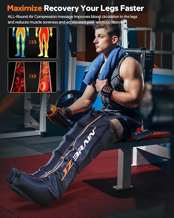 Sequential Air Compression Recovery System : Professional Full Leg Compression Boots for Circulation and Pain Relief - Sequential Device for Muscle Relaxation - for Athletes, Women, Men