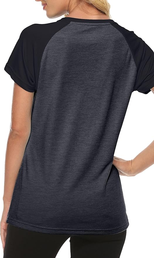 MoFiz Women's Short Sleeve UPF 50+ Sun Protection Sports T-Shirt Quick Dry Running Workout Athletic Tee Top
