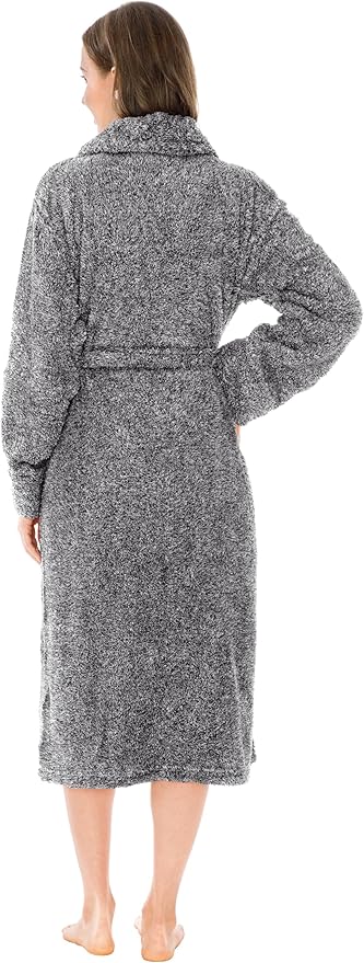 PAVILIA Premium Womens Plush Soft Robe Fluffy, Warm, Fleece Sherpa Shaggy Bathrobe