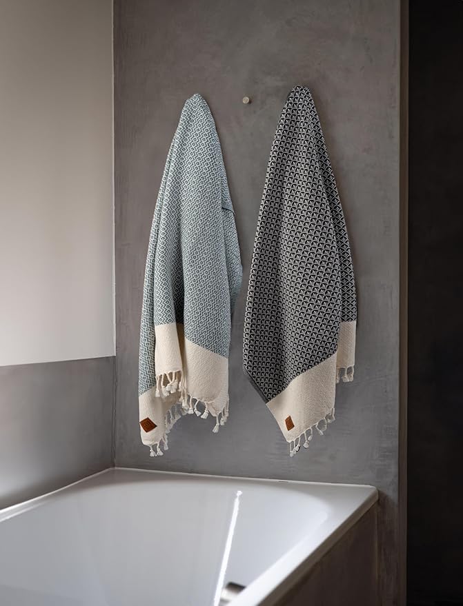 Gold CASE Turkish Hand Towels for Bathroom Set of 4–20x40''–100% Cotton Bathroom Hand Towels – Zeus Towel for Spa, Face, Tea & Dishcloth – Decorative Cloth – Aqua