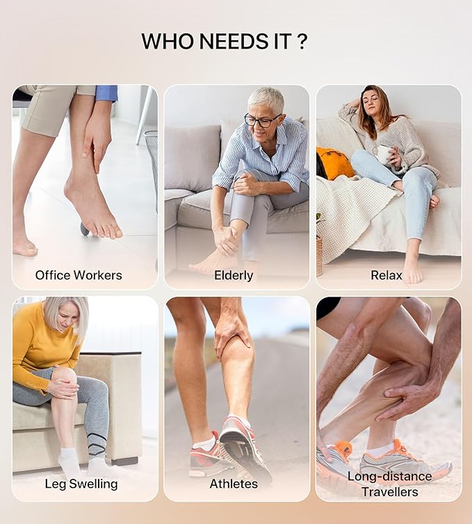 ALLJOY Leg Massager for Circulation and Pain Relief FSA, Gifts for Dad Mom Mothers Day Fathers Day, Leg Massager with Heat and Compression Helpful for Vericose Veins, Fatigue, Cramps, Swelling, Edema