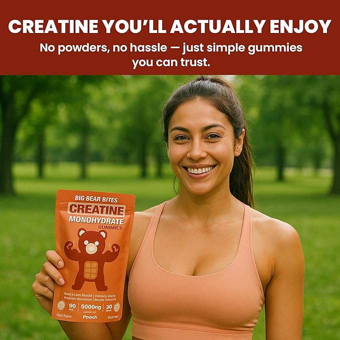 Creatine Monohydrate Gummies for Men & Women | 5000mg of Creatine Gummies per Serving | Sugar, Gluten Free & Halal | Pack of 90 for Pre Workout & Muscle Recovery | Peach Flavor