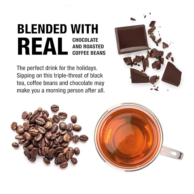 Tiesta Tea Cocoa Mocha, Premium Loose Leaf, Tiramisu Coffee Black Tea, Chocolate and Roasted Coffee, High Caffeinated Blend, Holiday, Hot or Iced Brews, Up to 25 Cups, 1.8 Ounce Resealable Pouch