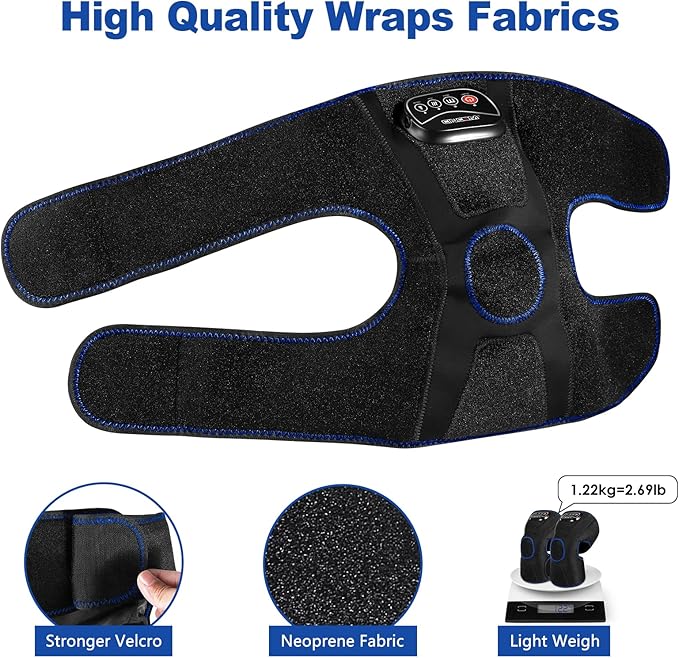 CINCOM Heated Knee Massager, Air Compression Knee Massager with Heat for Pain Relief Knee Brace Wrap for Knee Arthritis,Injury,Joint Pain 3 Modes & 3 Intensities (A Pair)
