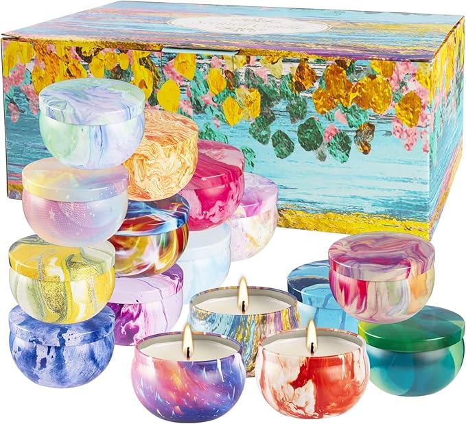 16 Pack Christmas Scented Candles Set for Home, Relaxing Stress Relief, Aromatherapy - Natural Soy Wax and Fragrance - Gifts for Women, Mom, Best Friend, Wife, Birthday