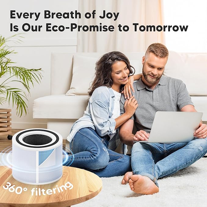 Core 300 Smoke Remover Replacement Filter for LEVOIT Core 300, Core 300S and Core 300-P Air Purifier, 4-in-1 H13 True HEPA Filter Replacement, Compared to Part # Core 300-RF-SR, 4 Pack, Blue