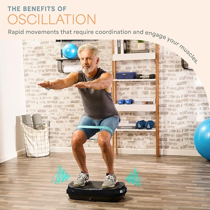 Lifepro Waver Mini Vibration Plate for Lymphatic Drainage – Whole Body Vibrating Platform Exercise Machine for Muscle Toning & Recovery with Remote & Resistance Bands, Max Load 260 lb