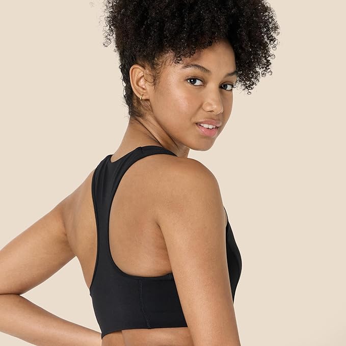 Amazon Essentials Women's Active FormFlex Buttery Soft Light Support Square Neck Racerback Sports Bra