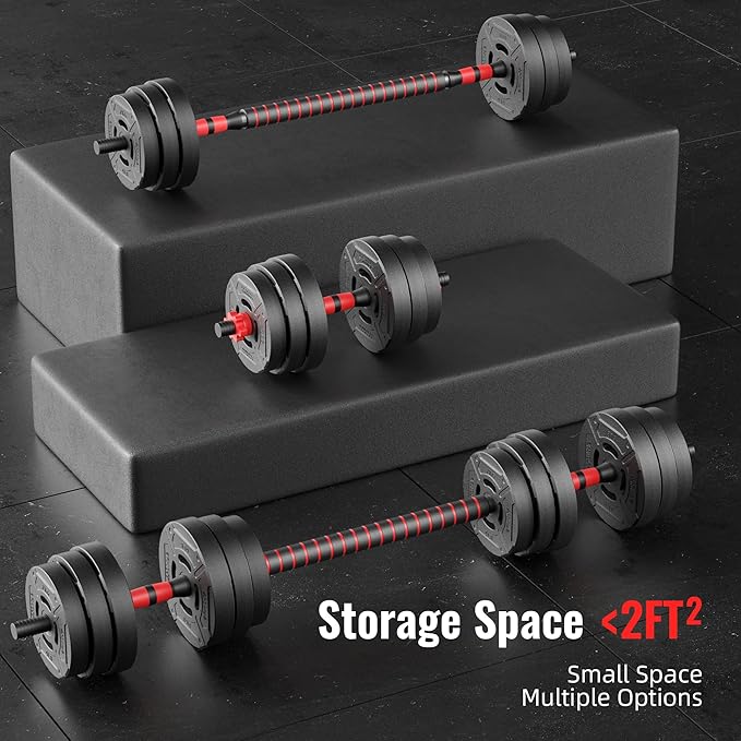 Multi-Functional Portable Changeable Dumbbell and Barbell Kettlebell Set with Adjustable Weights, 40LBS or 60LBS Sets, 2-in-1 or 4-in1, Multiple Styles