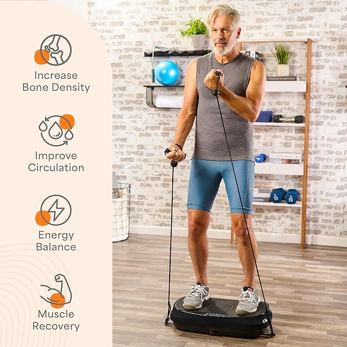 Lifepro Waver Mini Vibration Plate for Lymphatic Drainage – Whole Body Vibrating Platform Exercise Machine for Muscle Toning & Recovery with Remote & Resistance Bands, Max Load 260 lb
