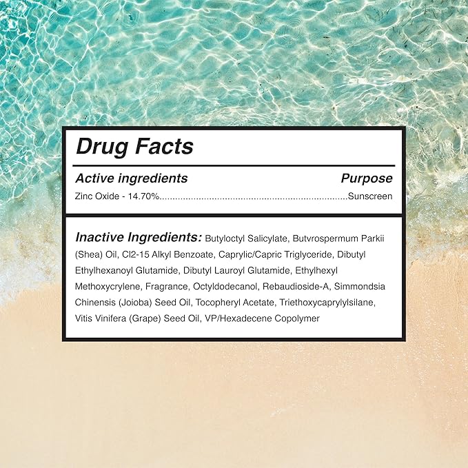 Surface Mineral Sunscreen Face Stick SPF 45, Lightweight Non-Nano Zinc Oxide Formula, Reef Friendly, Broad Spectrum UVA UVB Protection, Water Resistant Sun Care for 80 Minutes, Tinted, 0.5oz