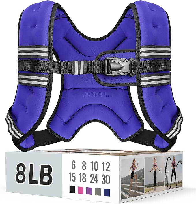 Weighted Vest for Women & Men with Reflective Stripe and Adjustable Buckle, Comfortable & Durable Rucking Vest for Walking, Running & Strength Training