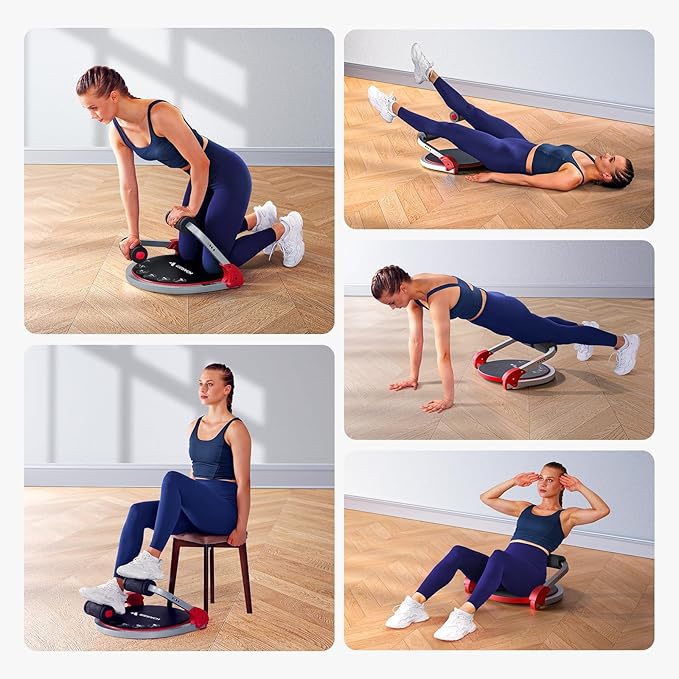 MERACH Ab Machine for Stomach Workout, Ab Crunch Machine with 3 Adjustable Resistance and Automatic Rebound, Sit Up Machine with 330 LBS Weight Capacity, Ab Workout Equipment for Home Exercise