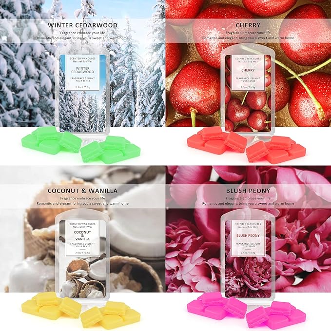 STRN Scented Wax Melts Wax Cubes, Long Lasting Scent Soy Wax Cubes for Warmer Wax Melts Candle Making Gift Set for Fall and Winter 16 Pack (16x2.5oz)