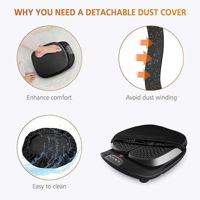 Snailax Foot Massager Machine with Heat,Remote Control, Adjustable Vibration Feet Massager Machine Increased Blood Circulation,Plantar Fasciitis, Stress (Black)