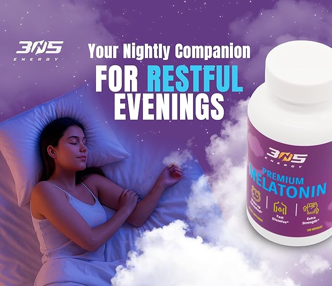 Melatonin 10mg Extra Strength – Fast Dissolve Capsules for Adults – Natural Sleep Aid & Jet Lag Support – Gluten-Free, Non-GMO, Made in USA – 120 Count