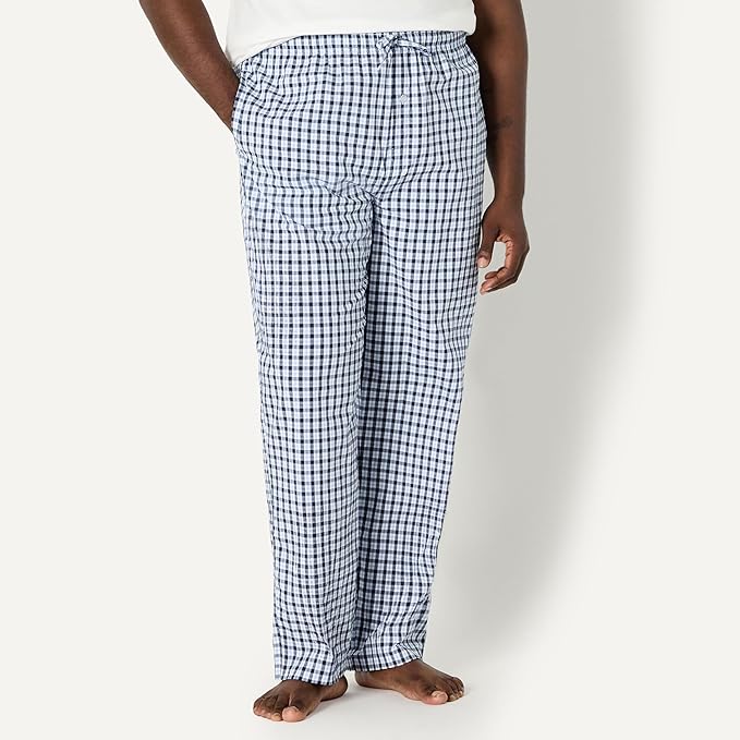 Amazon Essentials Mens Straight-Fit Woven Pajama Pant with Pockets