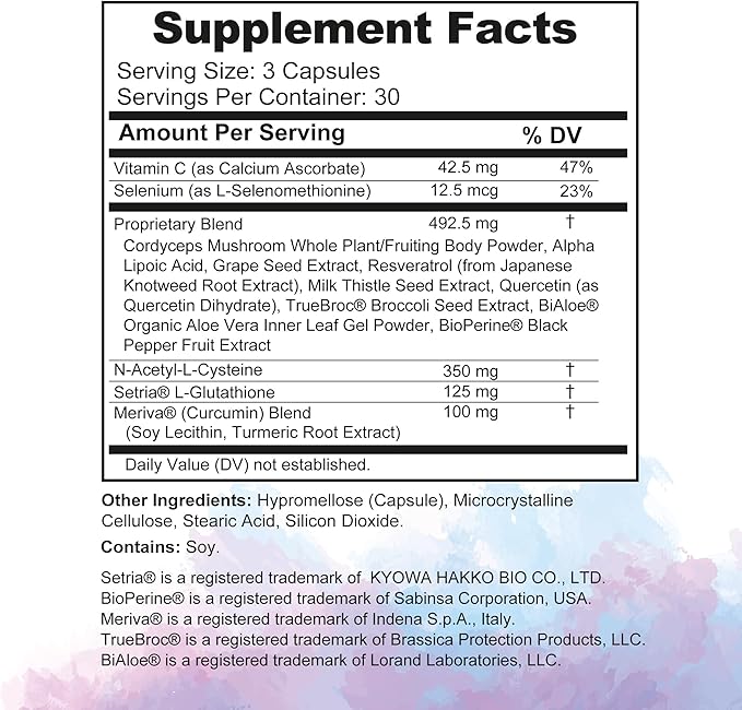 High Absorption Antioxidant with Setria®, NAC & BioPerine® – Supports Anti-Aging, Energy, Liver Detox & Immune Health – 90 Capsules (Pack of 1)