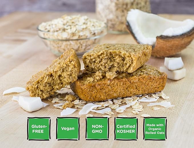 Bobo's Oatmeal Bars, Coconut, Gluten Free Vegan Whole Grain Oat Bars, Pack of 12