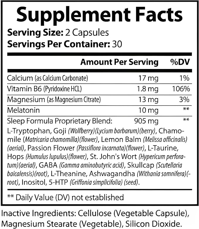 Dream Weaver Sleep Support Supplement with L-Tryptophan, Chamomile, GABA, Ashwagandha, Valerian Root, Goji, L-Theanine