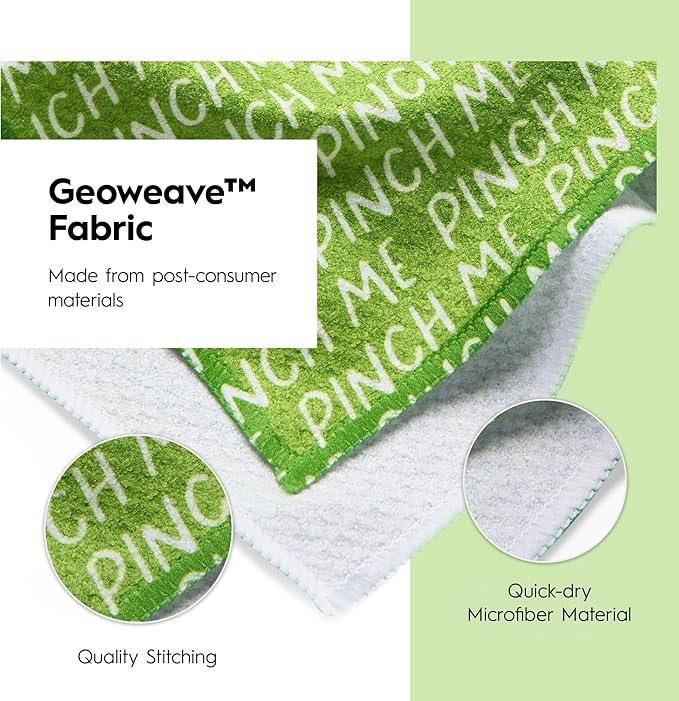 GEOMETRY St. Patrick’s Day Kitchen Towels - Quick Dry Microfiber Cloth Dish Towels for Kitchen Drying - Premium Quick Dry St Patrick's Day Tea Towel - Pinch Me