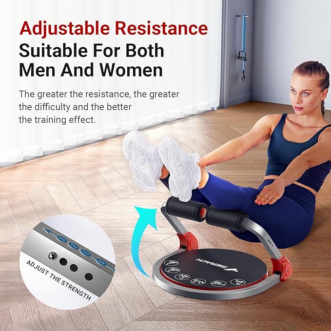MERACH Ab Machine for Stomach Workout, Ab Crunch Machine with 3 Adjustable Resistance and Automatic Rebound, Sit Up Machine with 330 LBS Weight Capacity, Ab Workout Equipment for Home Exercise