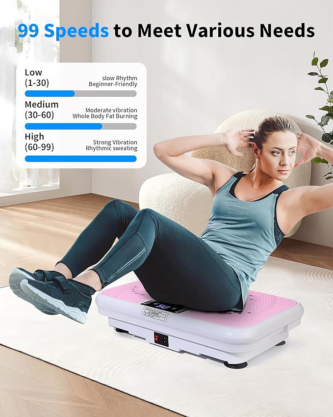 Vibration Plate Exercise Machine, Vibration Plate for Lymphatic Drainage & Weight Loss, Whole Body Vibration Plate 400 lbs Capacity, Shake Plate for Men and Women