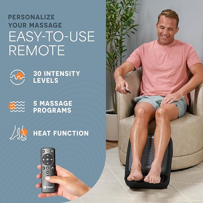 LifePro Foot Massager for Neuropathy - Relaxing Calf and Foot Therapy with Heat Option for Maximum Soothing Relief - Massager for Blood Circulation and Revitalization