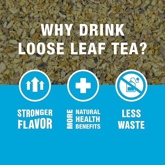 Tiesta Tea - Lemon Ginger Turmeric, Loose Leaf, Lemon Ginger Herbal Tea, Premium Blend, Non Caffeinated Herbal, Make Hot or Iced Brews Up to 25 Cups, 2.5 Ounce Resealable Pouch