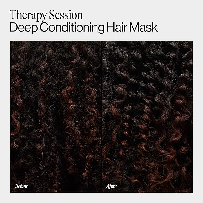 Eva NYC Therapy Session Deep Conditioning Hair Mask with Jojoba Oil + Argan Oil - Hydrate, Soften - Repair Hair Strength + Restore Damage - Sulfate Free - Warm Vanilla Scent - 13.5 fl oz