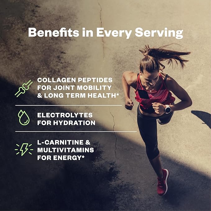 Foundation 10g Collagen Peptides + Hydration Powder, Daily Joint Support with Electrolytes, Lemon Lime, Sugar Free, 30 Servings