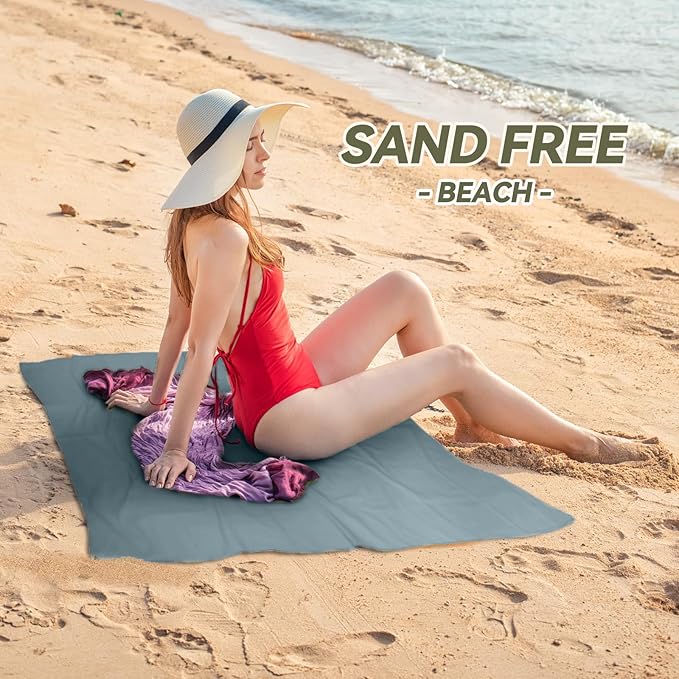 Microfiber Beach Towel-Perfect for Travel, Sports, Camping, Swimming, Yoga, Gym- Quick Dry, Sand Free, Compact, Lightweight, Absorbent (Grey,Large(160x90cm, 63x35”))