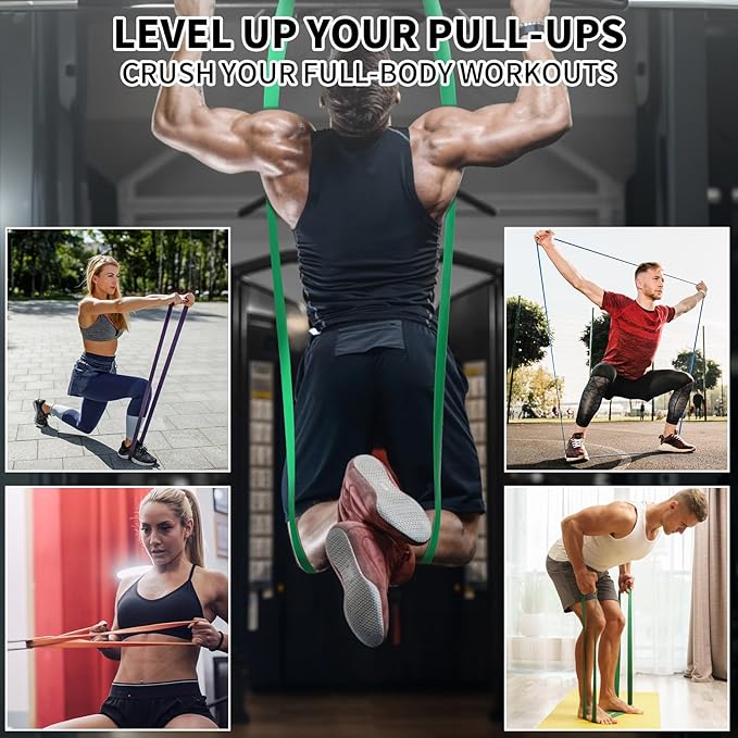 TOPOKO Resistance Bands Set of 5 – Pull Up Assistance Bands for Men & Women, Heavy Duty Workout Bands for Exercise, Strength Training, Stretching, Physical Therapy, Home & Gym