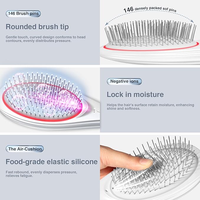 Electric Scalp Massager, Cushion Comb Scalp Massager Brush for Hair Growth-Scalp&Hair Care-Ideal Birthday/Holiday Gift for Men Women