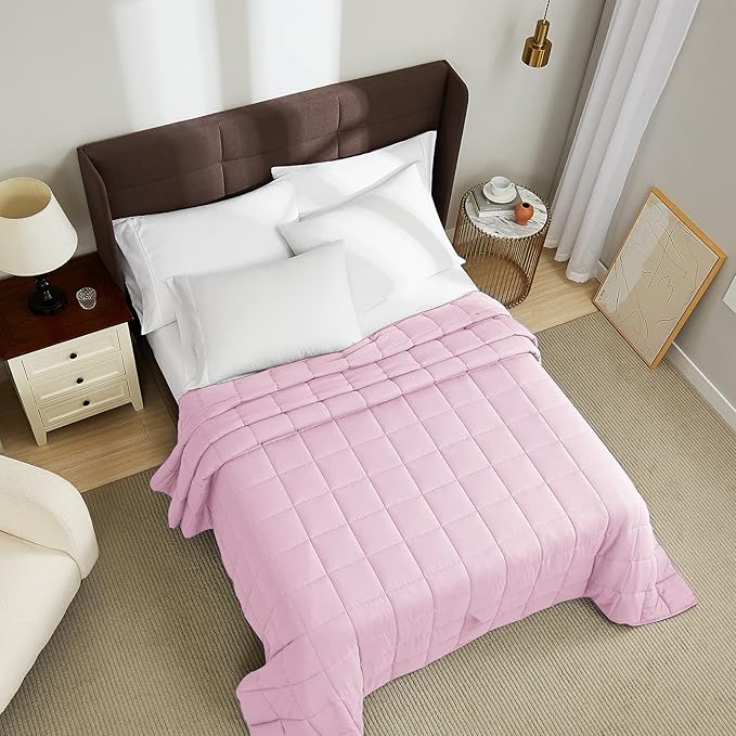 L'AGRATY Weighted Blanket - 80"x87" 20lbs Cooling Breathable Heavy Blanket Microfiber Material with Glass Beads for Adult All-Season Summer Fall Winter Soft Thick Comfort