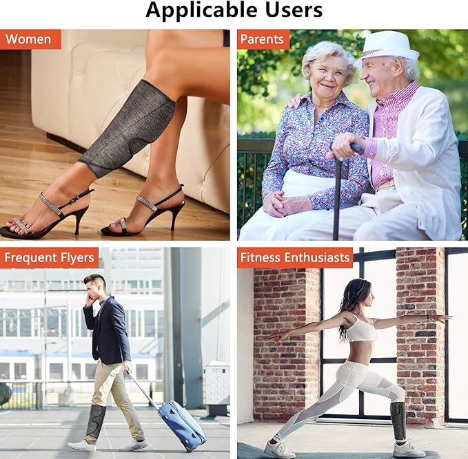 CINCOM Cordless Leg Compression Massager, Wireless Leg Massager for Circulation, Calf Massager for Pain Relief, Edema, Blood Clot, Relax, Fast Recovery