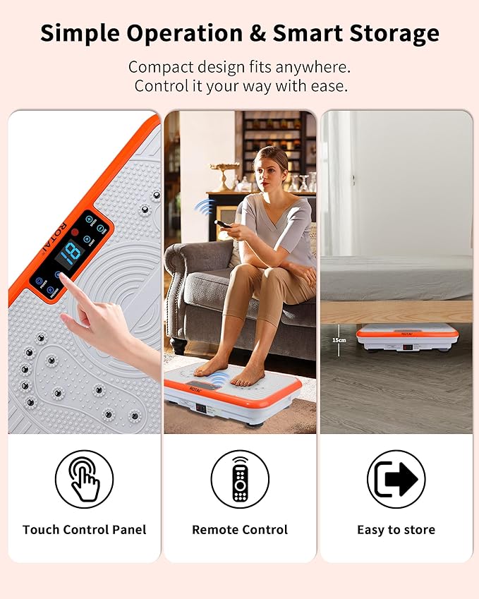 Vibration Plate Exercise Machine, Vibration Plate for Lymphatic Drainage & Weight Loss, Whole Body Vibration Plate 400 lbs Capacity, Shake Plate for Men and Women