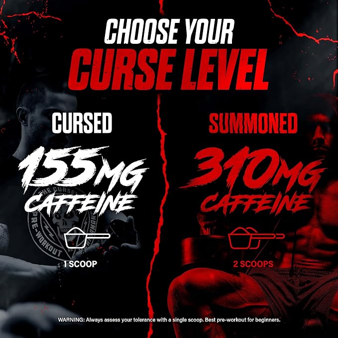 JNX SPORTS The Curse! Pre Workout Powder for Men & Women, Caffeine, Beta-Alanine, Creatine, L-Citrulline, 50 Servings, Dark Grape Flavor – Boost Energy, Strength & Focus