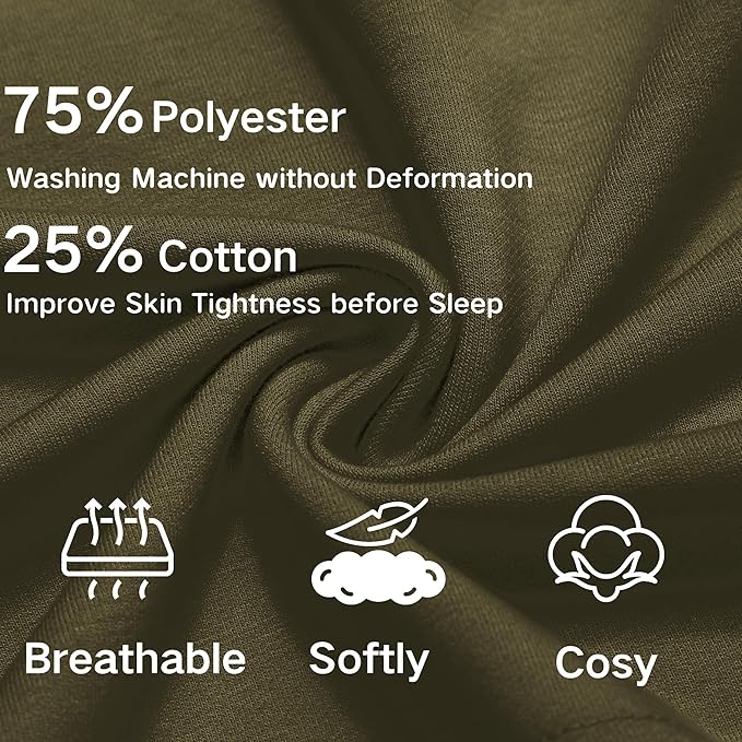 Deyeek 5.5 Inch Mens Pajama Shorts Sleep Cotton Lounge PJ Lightweight Elastic Waist Drawstring Nightwear Bottom with Pockets