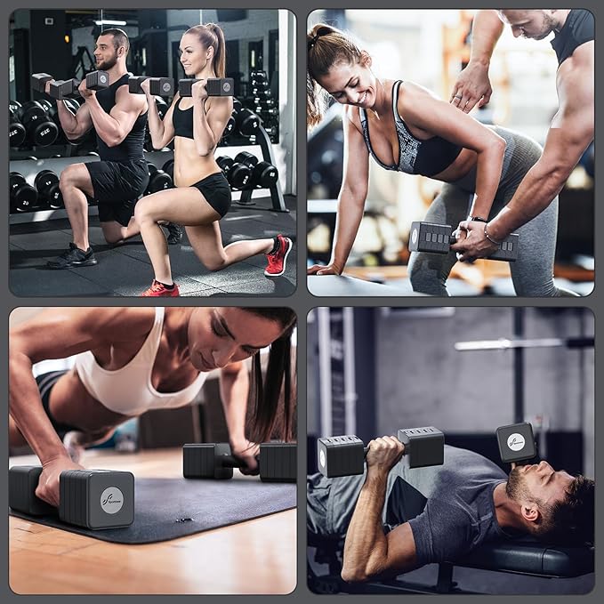 Adjustable Dumbbells Hand Weights Set: Sportneer 5 in 1 Weight Adjustment 10 LB Dumbbells Set of 2 Free Weights Fast Adjust Dumbbell Weight Set for Women Men Home Gym Exercise Workout Strength