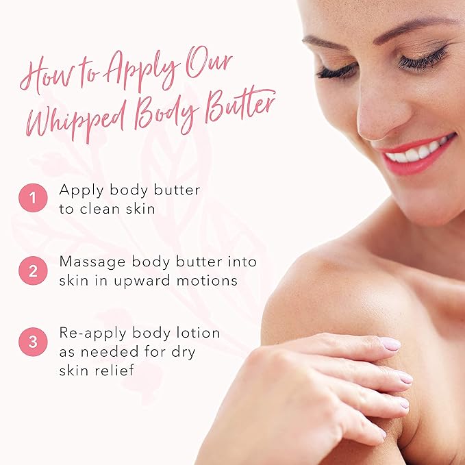 100% PURE Coconut Whipped Body Butter, Body Lotion for Dry Skin, Made with Shea Butter, Cocoa Butter, Moisturizing Body Cream, Natural Lotion - 3.4 oz