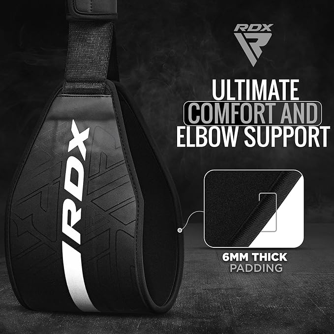 RDX AB Straps for Pull Up Bar Hanging (Pair), Maya Hide Leather, Abdominal Muscle Building Padded Arm Support Slings with D-Ring Strap, Leg Raise Exercise Fitness Workout Strength Training, Men Women