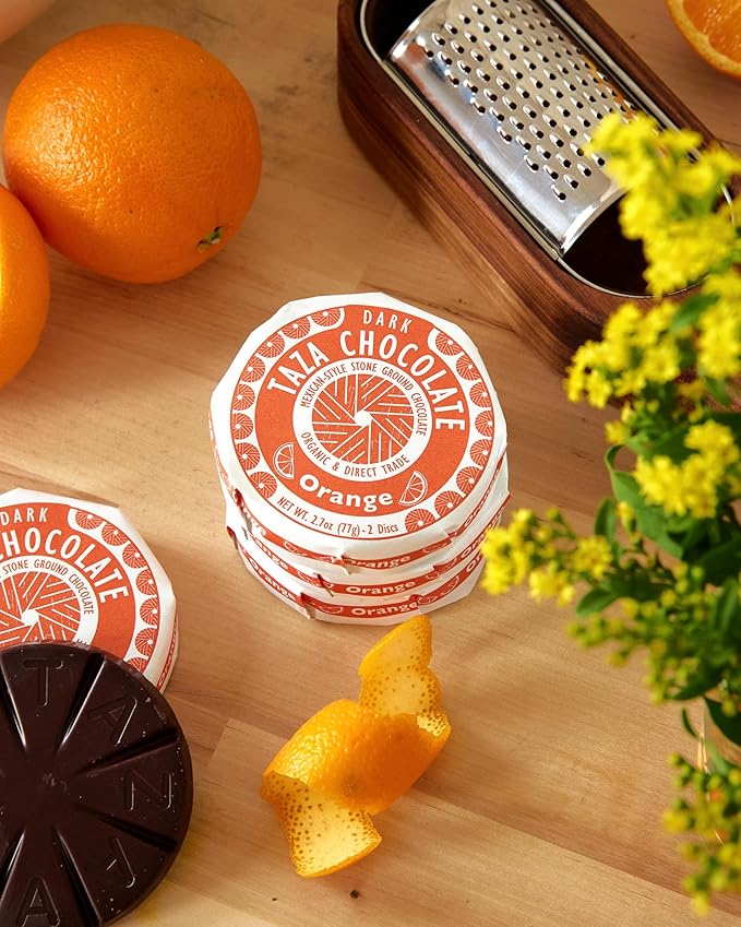 Taza Chocolate Organic Mexican-Style Disc 50% Dark Chocolate, Orange, 2.7 Ounce (12 Count), Vegan