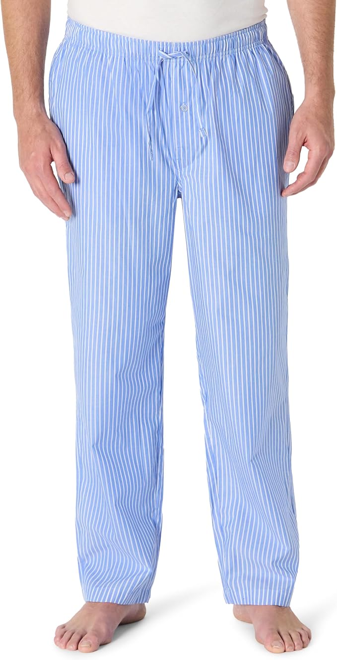 Amazon Essentials Mens Straight-Fit Woven Pajama Pant with Pockets