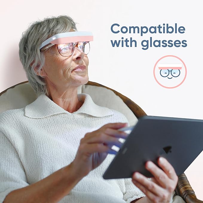 Luminette 3 Light Therapy Glasses - Wearable Light Therapy Lamp - White LED Sun Lamp - Natural Relief for Sleep Problems, Seasonal Mood Disorders & Jet lag - Portable Daylight Lamp (Pink)