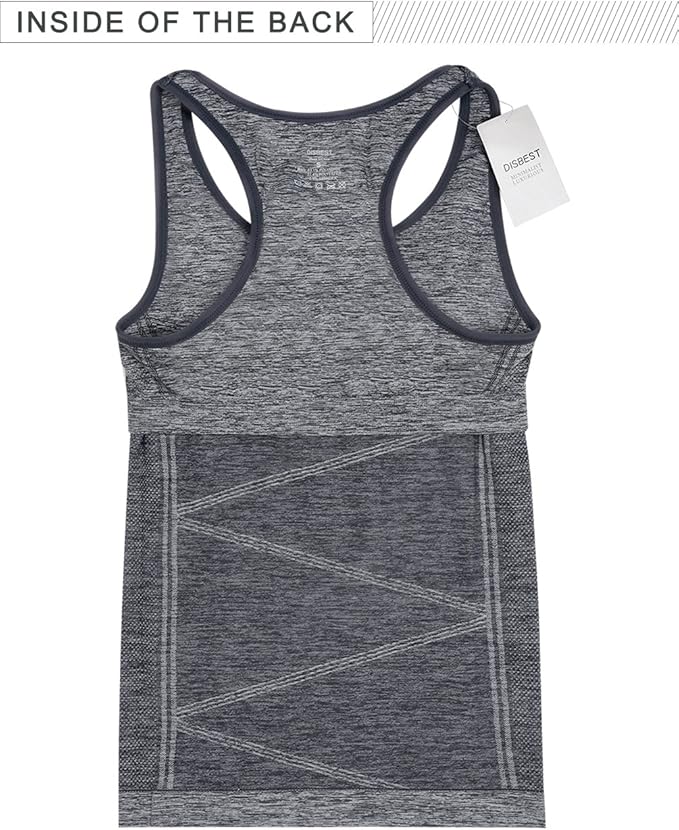 Disbest Yoga Tank Top, Women's Performance Stretchy Quick Dry Sports Workout Running Top Vest with Removable Pads