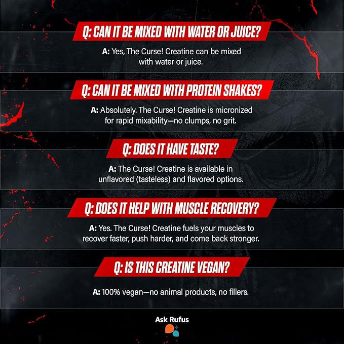 JNX SPORTS The Curse! Creatine Monohydrate Powder 60 Servings | Pure Micronized Creatine 5g Per Serving | 300g - 10.6 Ounce