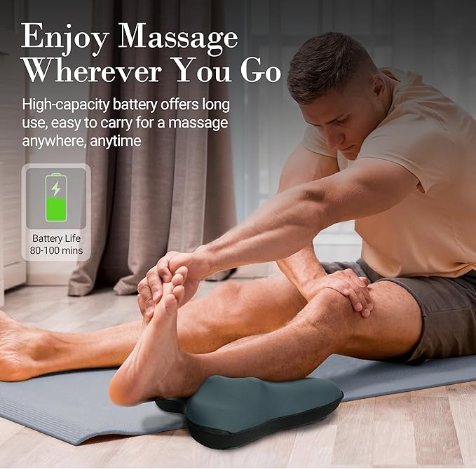 Back Massager with Heat, FSA Eligible HSA Eligible Cordless Shiatsu Neck Massager for Muscle Pain Relief, Kneading Massage Pillow for Neck, Back, Shoulder, Gifts for Women Men